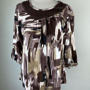 NWT Wear It Brown Tone Blouse Top Size M